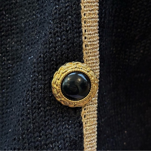 Vintage Jaclyn Smith Black Embellished Cardigan, Size Small - Picture 8 of 13